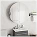 Armadio da Bagno con Specchio Rotondo e LED Nero 54x54x17,5 cm - Foto miniatura 1