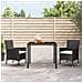 Set Da Pranzo Da Giardino 3 Pz Con Cuscini Nero In Polyrattan - Foto miniatura 1