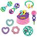 Everything Nice Set Regalo Da 9 Pezzi - Sonagli E Massaggiagengive Senza Bpa, Giocattoli Per Bambini Viola E Rosa, 3 Mesi+ - Foto miniatura 1