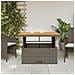 Tavolo Giardino Grigio 110x110x71cm Polyrattan Legno Di Acacia - Foto miniatura 3
