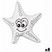 Peluche Da Colorare Bianco Nero Stoffa 26 X 26 X 8 Cm Stella Marina (8 Unità) - Foto miniatura 1