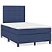 Giroletto A Molle Con Materasso Blu 120x190 Cm In Tessuto - Foto miniatura 1