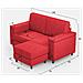 Divano Marrak 2 Posti (due Sedute Da 60cm) + Pouf Misure Esterne L. 148 P. 155 Colore Rosso - Foto miniatura 3