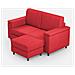 Divano Marrak 2 Posti (due Sedute Da 60cm) + Pouf Misure Esterne L. 148 P. 155 Colore Rosso - Foto miniatura 1