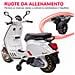 Moto Elettrica per Bambini a Licenza Vespa con Rotelle, Fanale e Musica, in PP e Metallo, 107x47x73 cm, Bianco - Foto miniatura 2