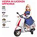 Moto Elettrica per Bambini a Licenza Vespa con Rotelle, Fanale e Musica, in PP e Metallo, 107x47x73 cm, Bianco - Foto miniatura 6