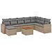 Set Divano Da Giardino 9 Pz Con Cuscini Beige Misto Polyrattan - Foto miniatura 2