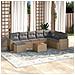 Set Divano Da Giardino 9 Pz Con Cuscini Beige Misto Polyrattan - Foto miniatura 1