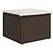 Sgabello Giardino con Cuscino Marrone 55x55x37 cm in Polyrattan - Foto miniatura 6
