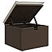 Sgabello Giardino con Cuscino Marrone 55x55x37 cm in Polyrattan - Foto miniatura 7