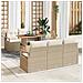 Set di Divani da Giardino  6 Pezzi con Cuscini Beige Rattan Sintetico Acacia, Divano da Giardino  2 Posti con Cuscini Beige Rattan Sintetico - Foto miniatura 2