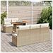Set di Divani da Giardino  6 Pezzi con Cuscini Beige Rattan Sintetico Acacia, Divano da Giardino  2 Posti con Cuscini Beige Rattan Sintetico - Foto miniatura 3