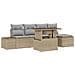 Set di divani da giardino da 6 pezzi con cuscini Beige in Polyrattan - Foto miniatura 1