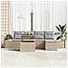 Set di divani da giardino da 6 pezzi con cuscini Beige in Polyrattan - Foto miniatura 3