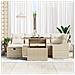 Set di Divani da Giardino in 7 Pezzi con Cuscini Beige in Rattan Sintetico - Foto miniatura 3