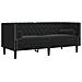 Divano Chesterfield Argille Nero 174 x 74.5 x 70.5 cm Velluto - Foto miniatura 1