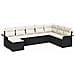 Set Divano da Giardino con cuscino 8 pcs Nero Poly Rattan - Foto miniatura 1