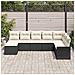 Set Divano da Giardino con cuscino 8 pcs Nero Poly Rattan - Foto miniatura 3