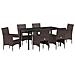 Set da Pranzo per Giardino 7 pcs Marrone Poly Rattan - Foto miniatura 1
