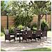 Set da Pranzo per Giardino 7 pcs Marrone Poly Rattan - Foto miniatura 2