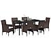 Set da Pranzo per Giardino 7 pcs Marrone Poly Rattan - Foto miniatura 3