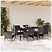 Set da Pranzo per Giardino 7 pcs Marrone Poly Rattan - Foto miniatura 4