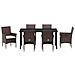 Set da Pranzo per Giardino 7 pcs Marrone Poly Rattan - Foto miniatura 7