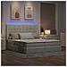 Letto con testiera Grigio chiaro 200 x 200 cm Velluto - Foto miniatura 6