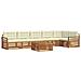 Set di divani da esterno con cuscino 7 pcs Naturale e Crema - Foto miniatura 1
