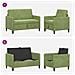 Set di Divani con Storage 2 pz Verde chiaro Poliestere - Foto miniatura 6