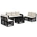 Set Divano da Giardino 8 pz Nero e Bianco Crema polyrattan - Foto miniatura 1