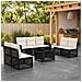 Set Divano da Giardino 8 pz Nero e Bianco Crema polyrattan - Foto miniatura 5
