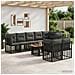 Set Divano da Giardino 9 pz Nero e Grigio scuro polyrattan - Foto miniatura 5
