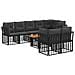 Set Divano da Giardino 9 pz Nero e Grigio scuro polyrattan - Foto miniatura 1