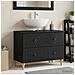 Armadio per Lavabo da Bagno ALKMAAR Nero 82 x 41 x 59 cm - Foto miniatura 2