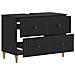 Armadio per Lavabo da Bagno ALKMAAR Nero 82 x 41 x 59 cm - Foto miniatura 3