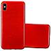 Custodia Compatibile Con Apple Iphone Xs Max In Rosso - Coperchio Protettivo In Silicone Tpu Flessibile Con Design Spazzolato - Foto miniatura 1