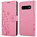 Custodia Compatibile Con Samsung Galaxy S10 Plus In Rosa Fiore - Coperchio Protettivo In Design Floreale Con Chiusura Magnetica, Funzione Stand E Slot Per Carte - Foto miniatura 11