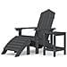 Sedia Giardino Poggiapiedi E Tavolo Adirondack Hdpe Antracite - Foto miniatura 2