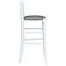 Sgabello Legno Bianco Sedile In Similpelle Tortora H67 Cm Da Terra Alla Seduta - Foto miniatura 4