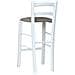 Sgabello Legno Bianco Sedile In Similpelle Tortora H67 Cm Da Terra Alla Seduta - Foto miniatura 5