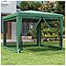 Tenda Per Feste Con 4 Pareti Laterali In Rete Verde 3x3 M Hdpe - Foto miniatura 1