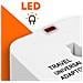 Adattatore Presa Universale Ue / Usa / Uk / Aus Con Spia Led, Bianco - Foto miniatura 3