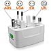 Adattatore Presa Universale Ue / Usa / Uk / Aus Con Spia Led, Bianco - Foto miniatura 4