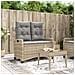 Panca Reclinabile Da Giardino Con Cuscini Beige In Polyrattan - Foto miniatura 1