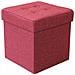 Pouf Contenitore Quadrato In Stoffa Bordeaux - Foto miniatura 1