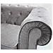 Divano 3 Posti In Velluto Taupe Grigio Chesterfield - Foto miniatura 3