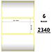 White 51x25mm, 2340 Et /rotolo Z-2000d 2x1x1 Core, 6 Rolls - Foto miniatura 1