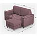 Divano Marrak 2 Posti (due Sedute Da 60cm) + Pouf Misure Esterne L. 148 P. 155 Colore Prugna - Foto miniatura 3