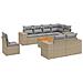 Set Divano Da Giardino 9 Pz Con Cuscini Beige In Polyrattan - Foto miniatura 2